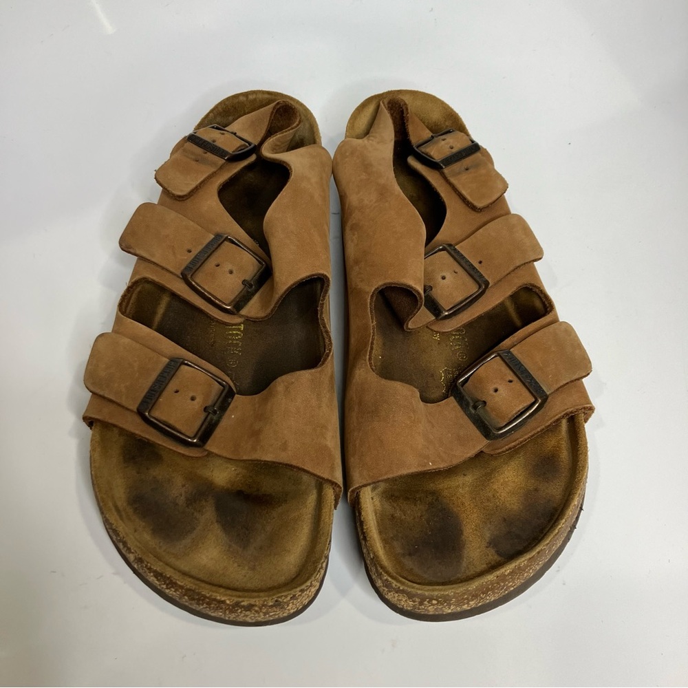 Birkenstock Milano sling back sandals tan leather men’s size 46 13 boho trendy - Picture 2 of 8